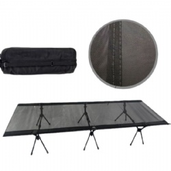 Adjustable height folding camping cot